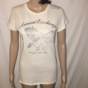 New A/X Armani Exchange Bling Glitter Eagle Tee